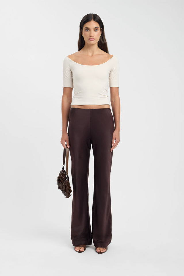 side Kaia Top Kookai Fitted Boatneck Short sleeves Womens-Blouse 