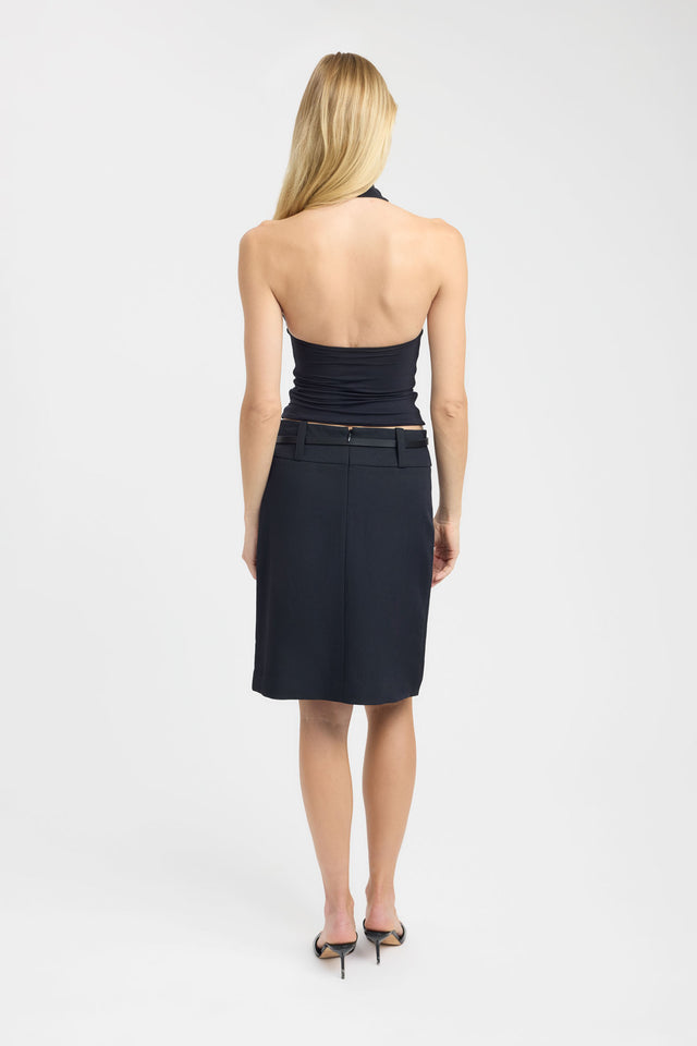 back Alexia Top Kookai Fitted Cowlneck Sleeveless Womens-Blouse 