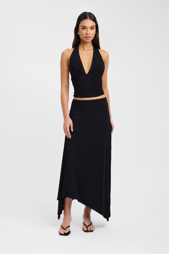 side Leni Top Kookai Fitted Plungeneck Sleeveless Womens-Blouse 