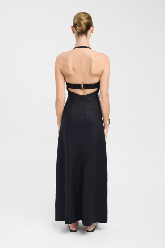 back Palm Bra Maxi Dress Kookai Aline Maxi Fitted Sweetheart black womens-dresses 