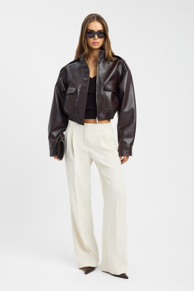 front Heavy Phoenix Core Jacket Kookai Long sleeve Biker cropped womens-coats-and-jackets 