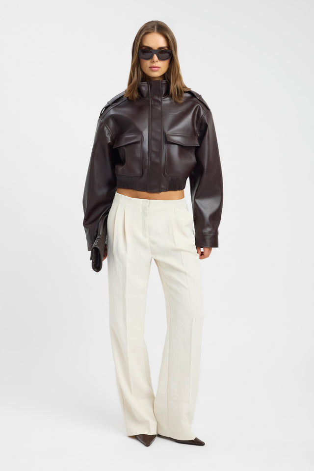 side Heavy Phoenix Core Jacket Kookai Long sleeve Biker cropped womens-coats-and-jackets 