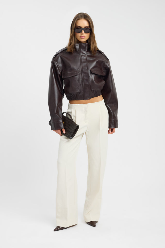 front Heavy Phoenix Core Jacket Kookai Long sleeve Biker cropped womens-coats-and-jackets 