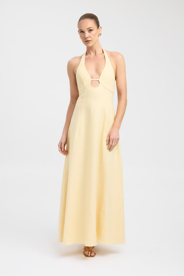 halter maxi dress australia PRAMILA HALTER MAXI DRESS - MUSK