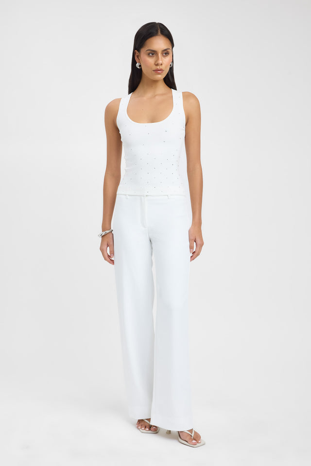 front Riviera Top Kookai Fitted Scoopneck Sleeveless Womens-Blouse 