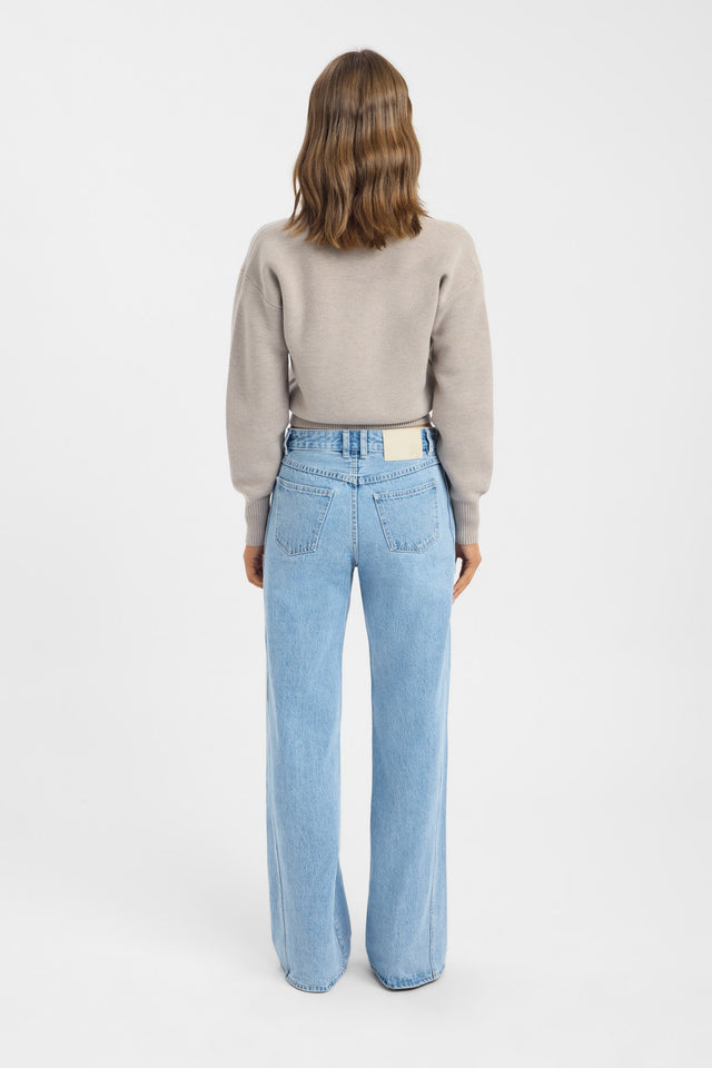 back Dalton Vee Jumper Kookai Relaxed V-neck Long sleeve Womens-Blouse 