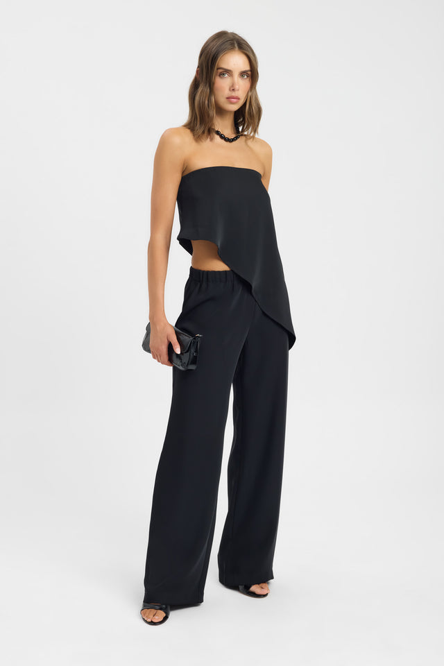side Maria Strapless Asymmetric Top Kookai Fitted Straight Sleeveless Womens-Blouse 