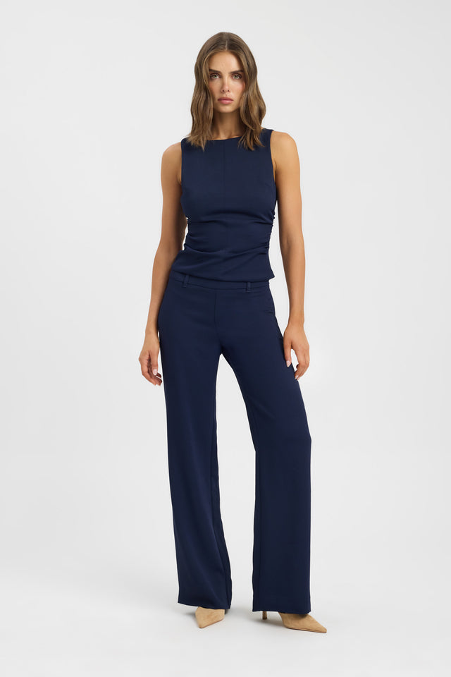 side Oyster Boat Neck Top Kookai Fitted Roundneck Sleeveless Womens-Blouse 