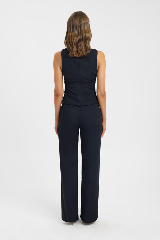 back Oyster Boat Neck Top Kookai Fitted Boatneck Sleeveless Womens-Blouse 