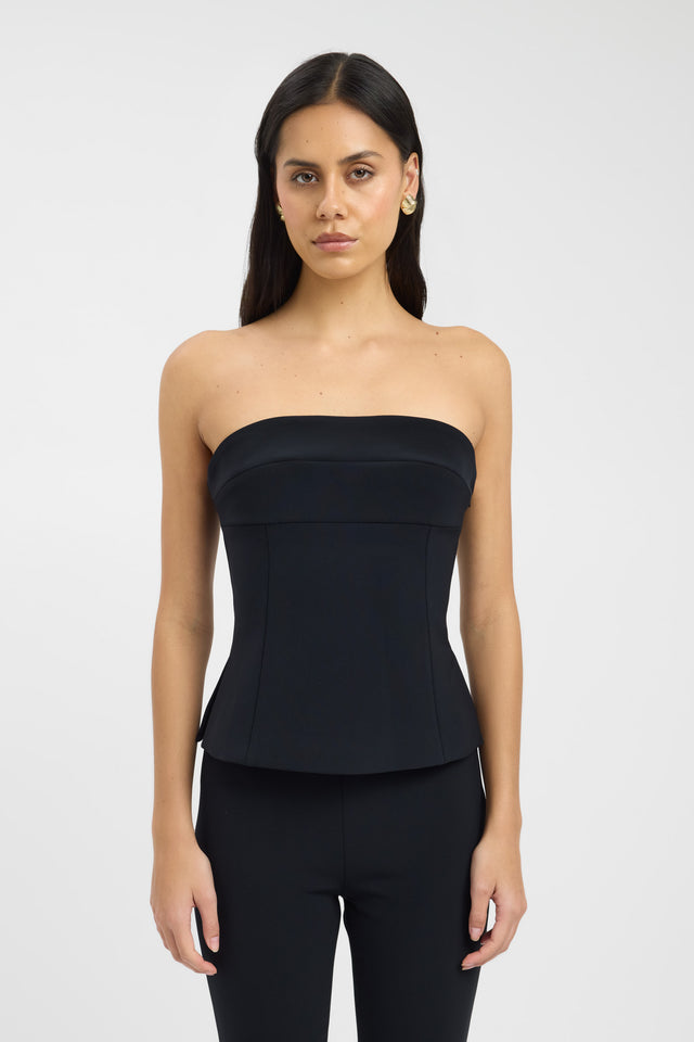 front Alto Linear Top Kookai Fitted Straight Sleeveless Womens-Blouse 