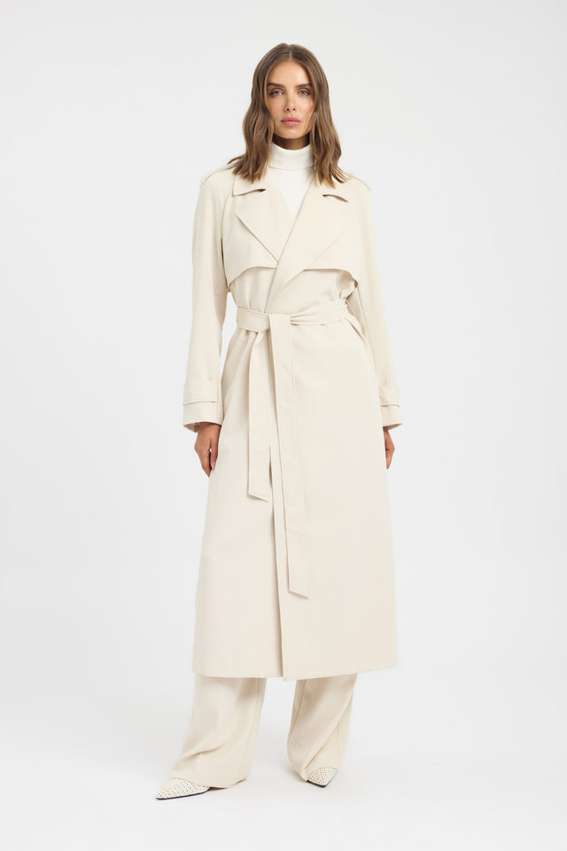 side Opal Trench Coat Kookai Long sleeve Trench-coat Full length womens-coats-and-jackets 