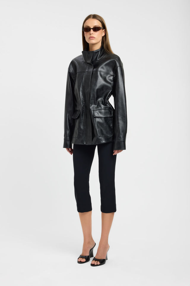 Presenting the Heavy Phoenix Cinched Jacket in womens coats and jackets with full sleeves, regular length, in black side