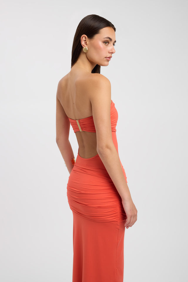 kookai orange strapless dress Summer cocktail bandeau making it an exquisite expression of elevated craftsmanship and contemporary elegance. Kookai | Dresses | Kookai
