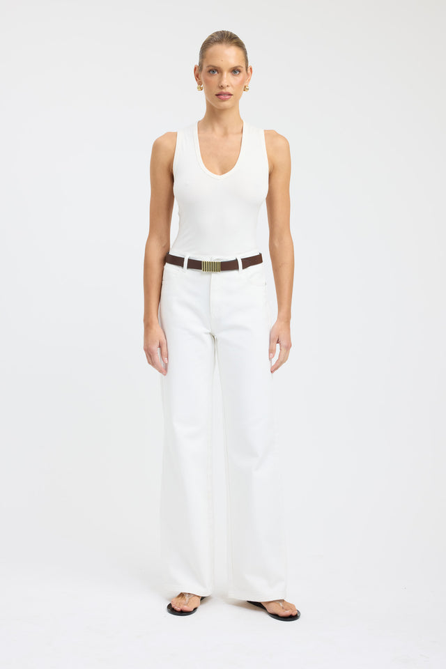 front Kai Straight Leg Jean Kookai Wide-leg Mid-rise black womens-regular-pants 