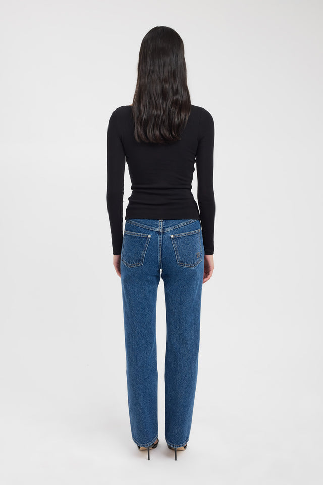 back Jordie Boat Long Sleeve Top Kookai Fitted Boatneck Long sleeve Womens-Blouse 