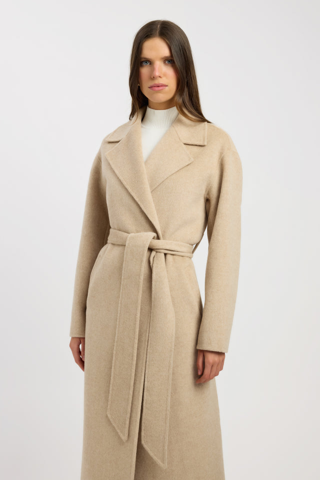 front Rommie Wool Coat Kookai Long sleeve Overcoat Full length womens-coats-and-jackets 