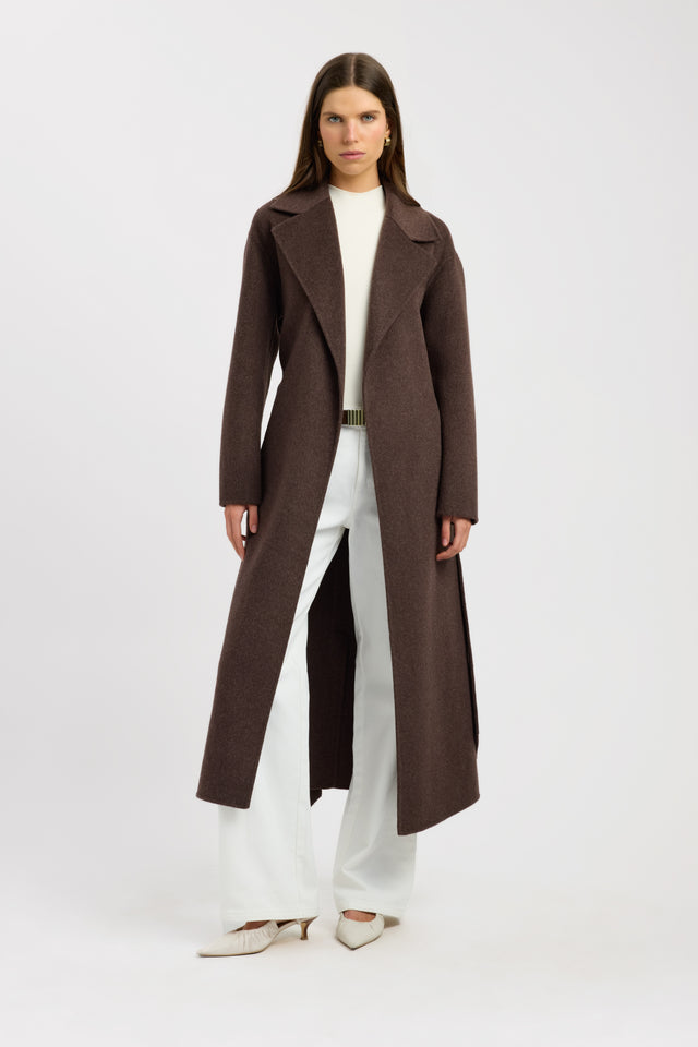 front Rommie Wool Coat Kookai Long sleeve Overcoat Full length womens-coats-and-jackets 