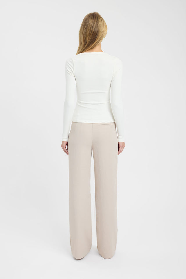back Ollie Long Sleeve Top Kookai Fitted Scoopneck Long sleeve Womens-Blouse 