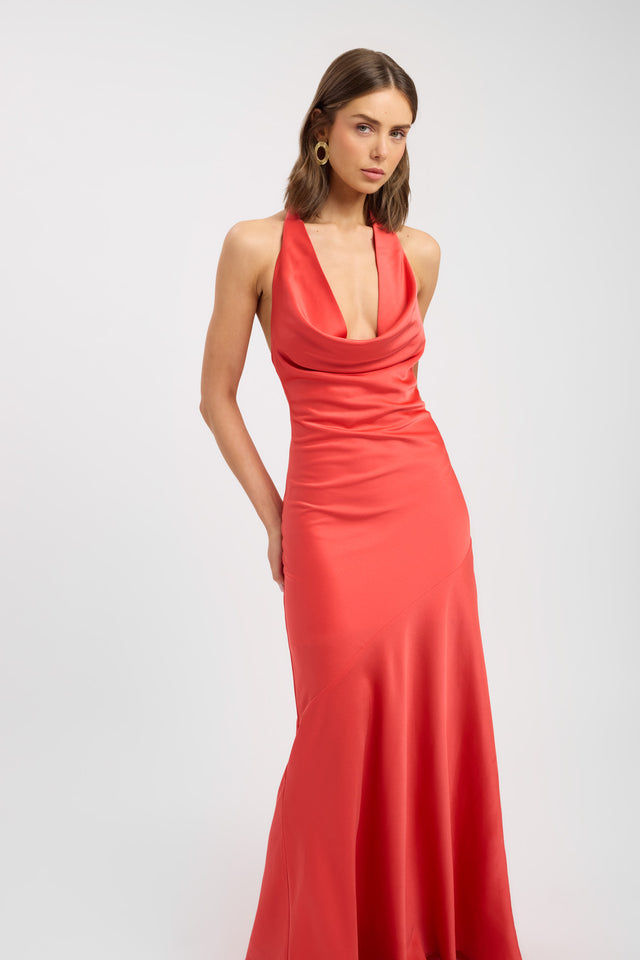side Palermo Cowl Maxi Dress Kookai Fit-and-flare Maxi Fitted Cowlneck womens-dresses 