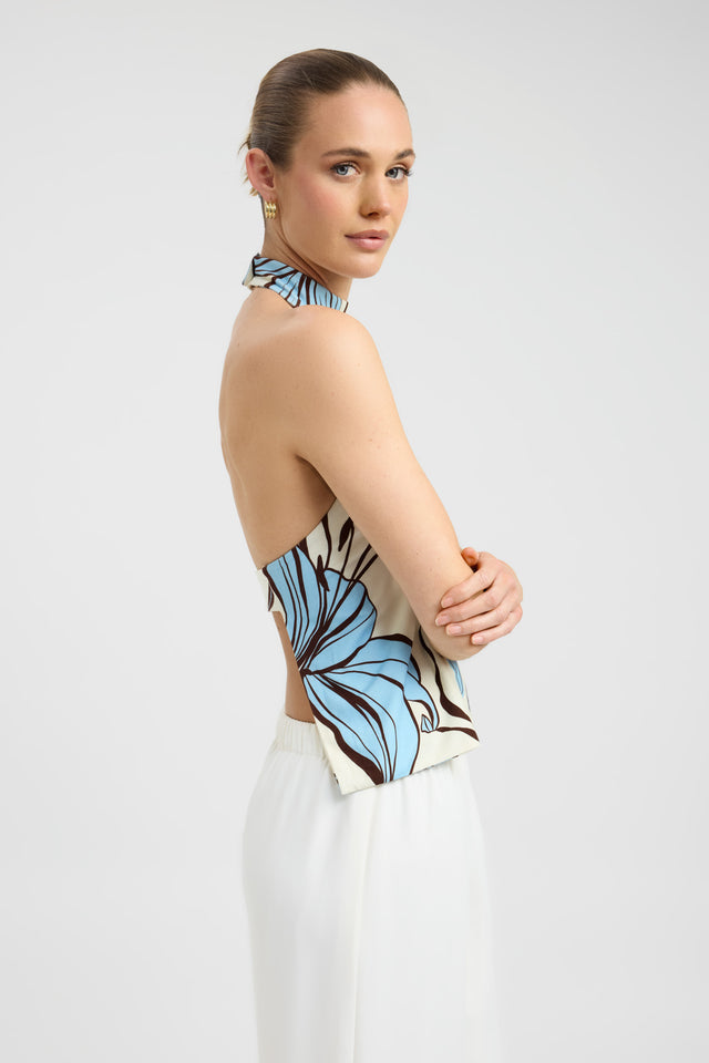 side Willow Top Kookai Fitted Highneck Sleeveless Womens-Blouse 