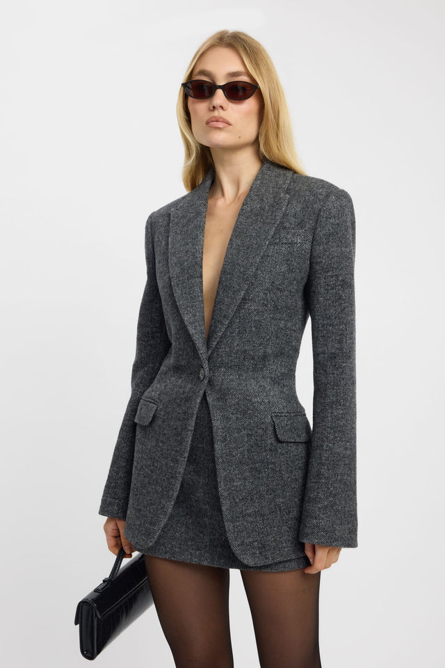 side Hudson Blazer Kookai Long sleeve Blazer Full length womens-coats-and-jackets 