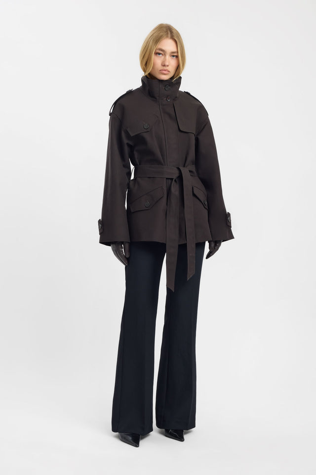 Leon Belted Trench Kookai Long sleeve Trench-coat Short womens-coats-and-jackets 