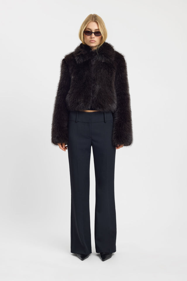 front Aspen Fur Jacket Kookai Long sleeve Short womens-coats-and-jackets 