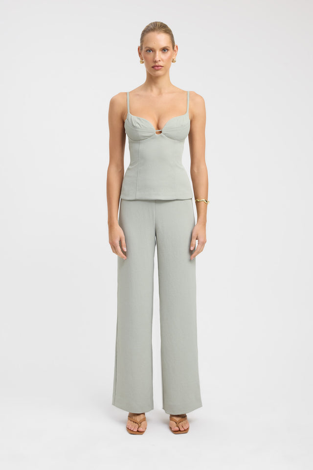 side Oyster Bra Top Kookai Fitted Sweetheart Sleeveless Womens-Blouse 