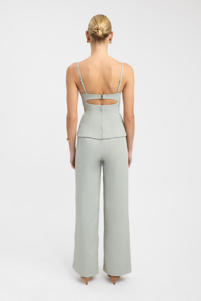 back Oyster Bra Top Kookai Fitted Sweetheart Sleeveless Womens-Blouse 