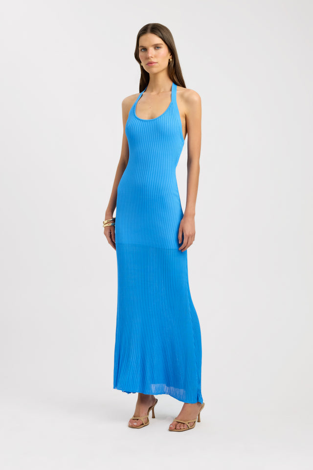 front Manhattan Halter Dress Kookai Aline Maxi Fitted Scoopneck womens-dresses 
