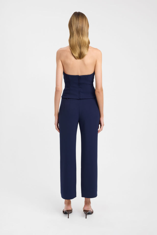 Capturing the Alto Staple Pant in womens regular pants with wide-leg high-rise navy detail