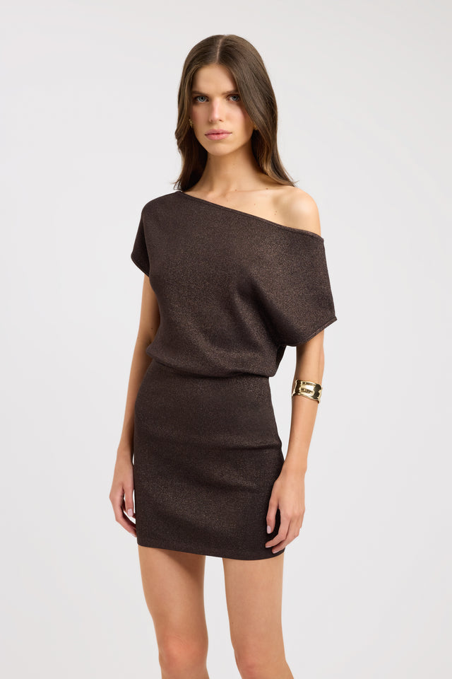 side Vegas Mini Dress Kookai Straight Mini Fitted Asymmetry womens-dresses 