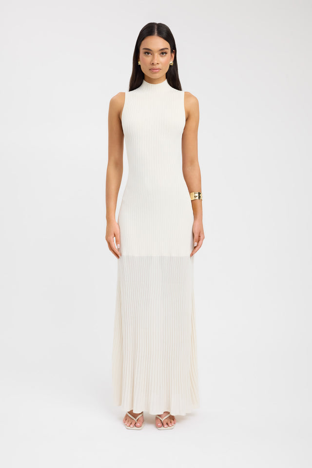 front Manhattan Maxi Dress Kookai Bodycon Maxi Fitted Highneck womens-dresses 