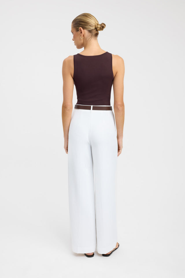 back Serenity Scoop Tank Kookai Fitted Scoopneck Sleeveless Womens-Blouse 