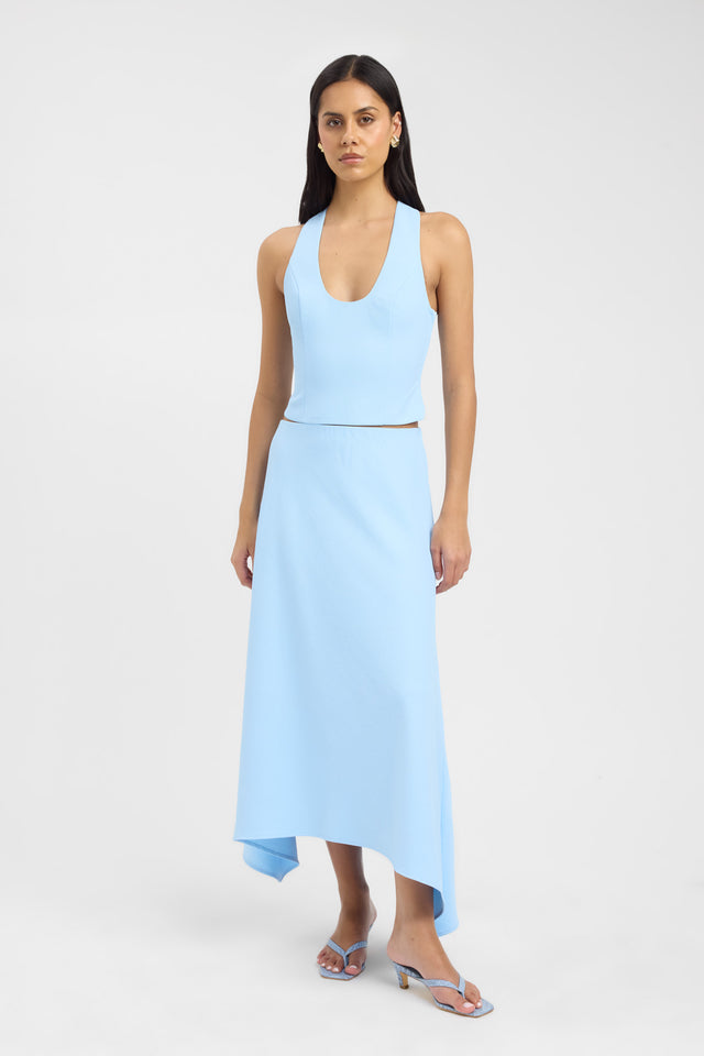 side Ariel Racer Back Top Kookai Fitted Scoopneck Sleeveless Womens-Blouse 