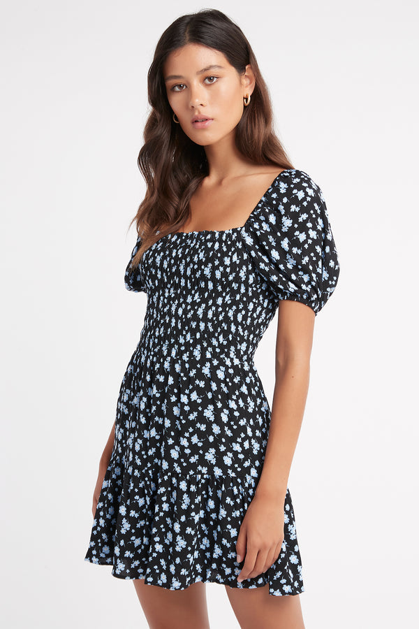 Buy Adley Shirred Mini Dress Black Online | Australia