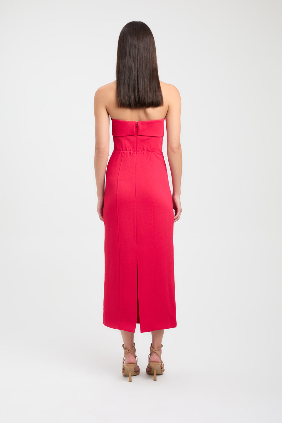 Buy Oyster Strapless Midi Dress Cherry Red Online Australia