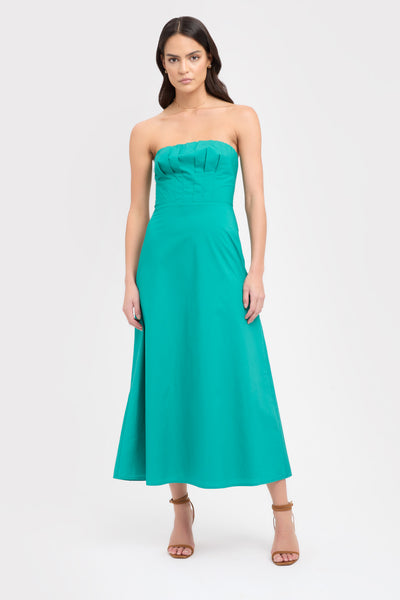 Buy Poplin Strapless Dress Teal Online | Australia