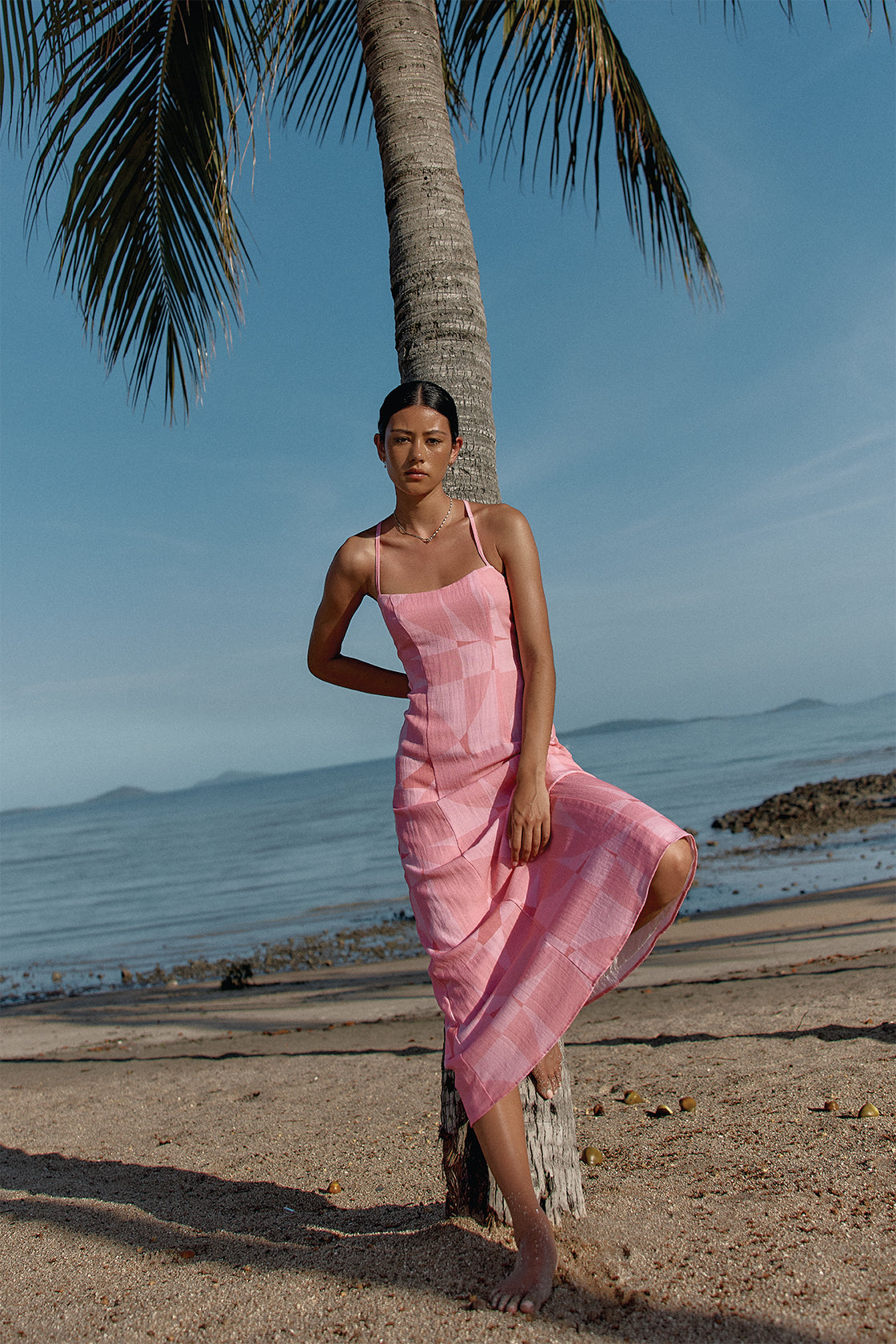 Buy Saskia Midi Dress Pink Online Australia