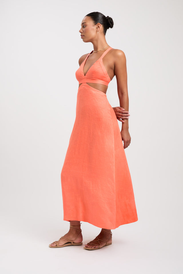 Buy Tahiti Midi Dress Coral Pink Online Australia