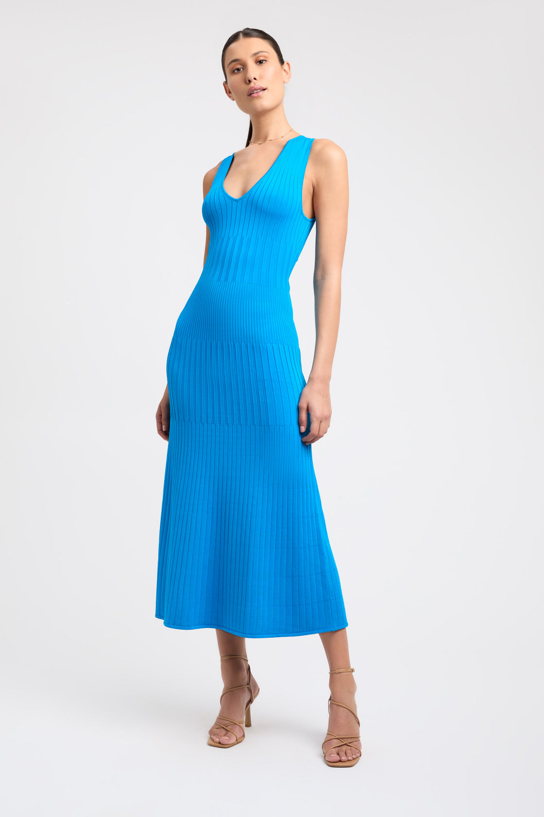 Buy Serah Plunge Midi Dress Blue Jay Online Australia