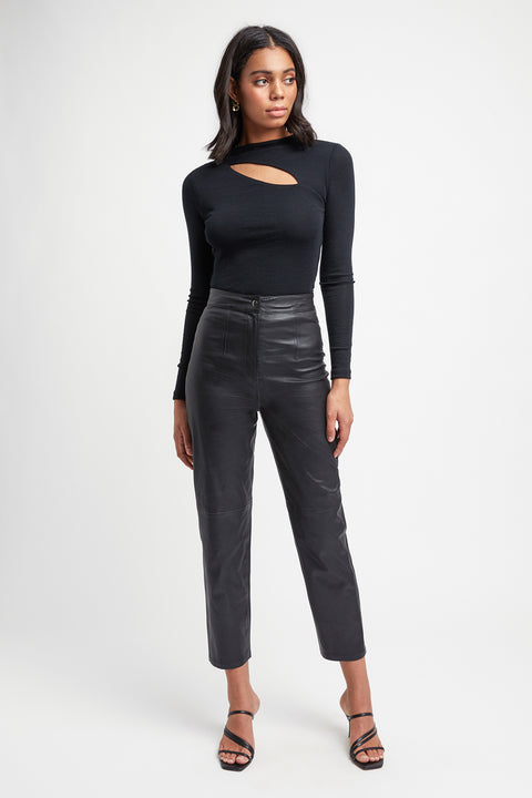 Buy Clemence Leather Trouser Black Online | Australia