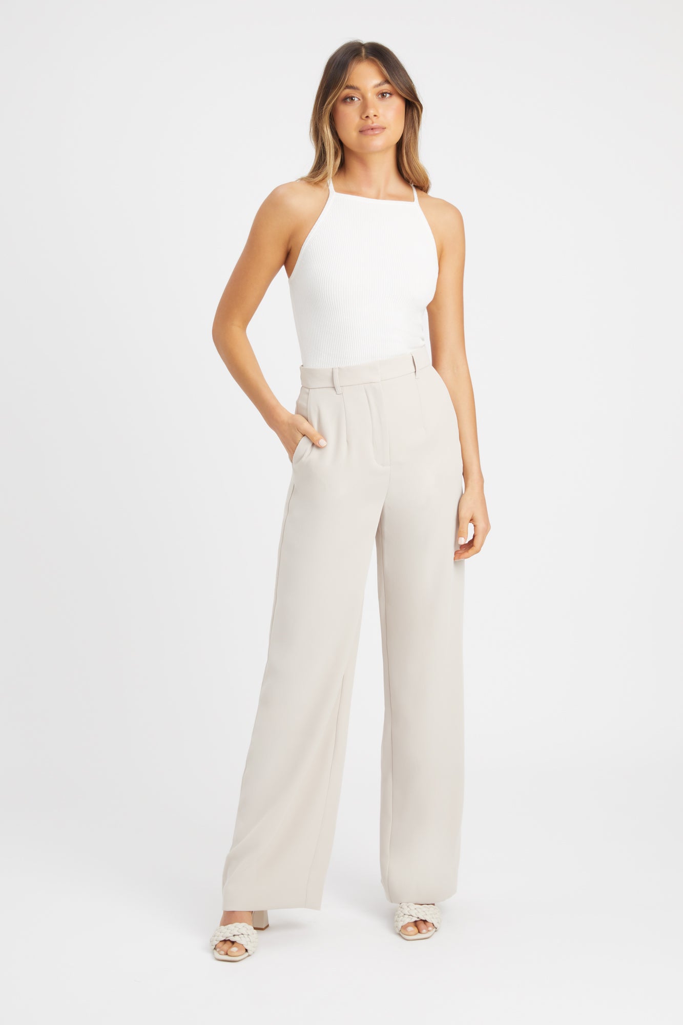 Kookai White Long Pants Womens Buy Serge Wide Leg Pants Ecru