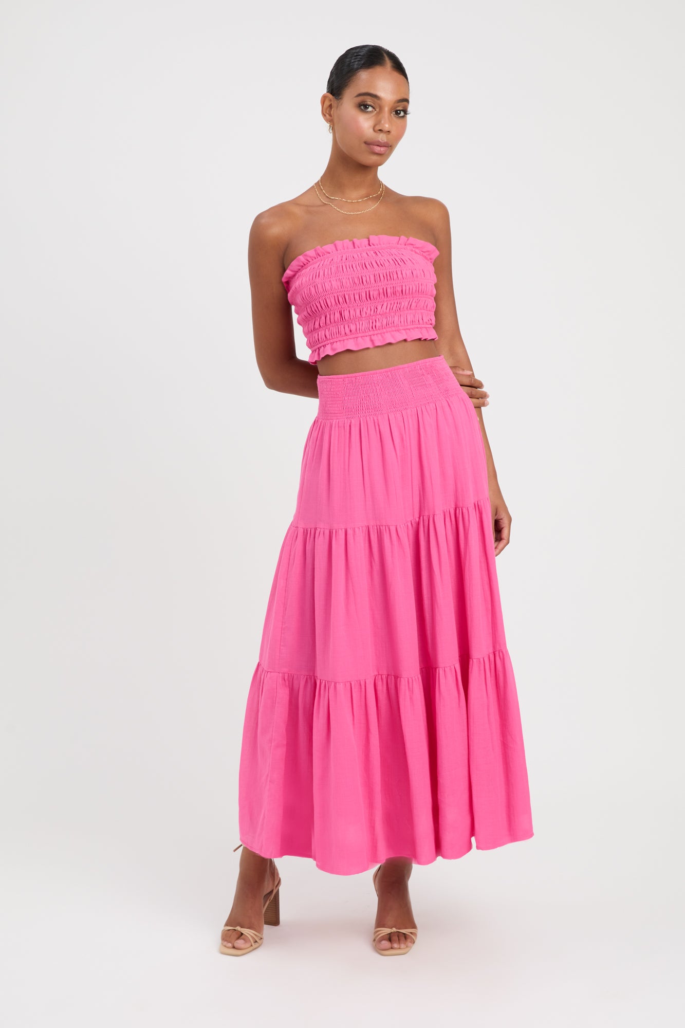 Buy Georgette Midi Skirt Hot Pink Online KOOKAÏ Australia