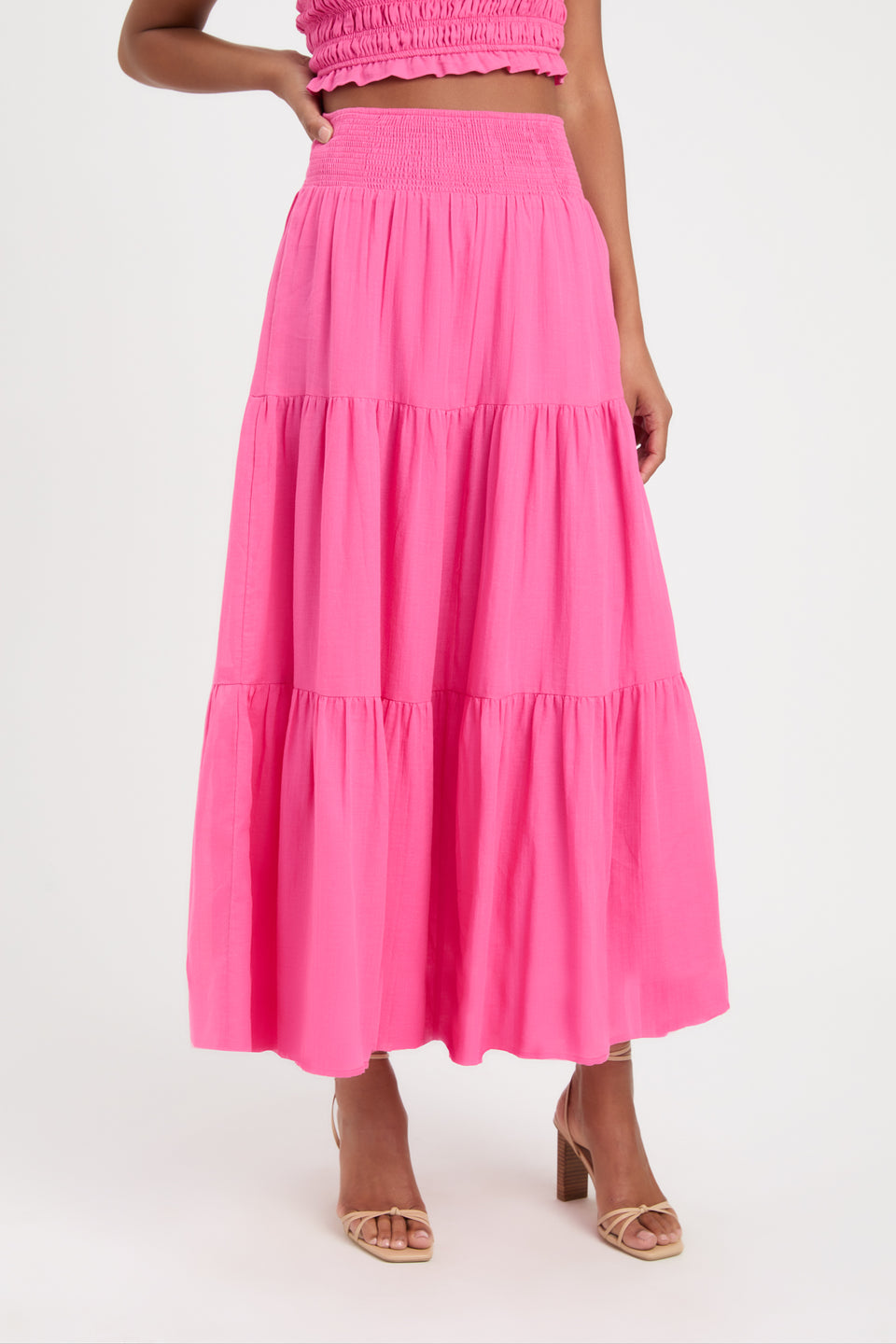 Buy Georgette Midi Skirt Hot Pink Online | KOOKAÏ Australia