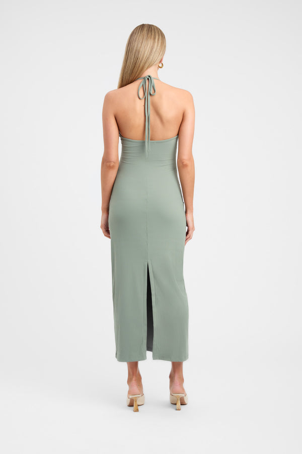 Buy Bay Halter Dress Basil Green Online Australia