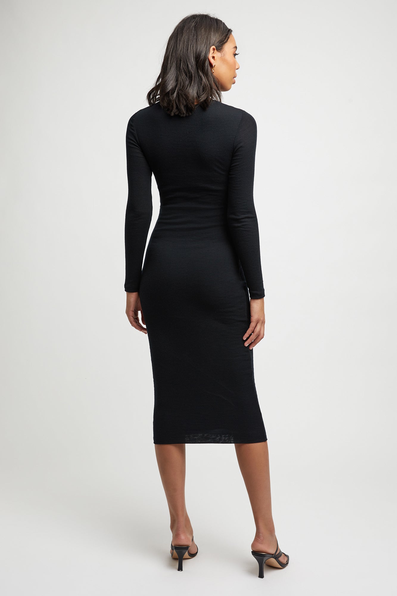 Buy Keegan Long Sleeve Midi Dress Black Online Australia