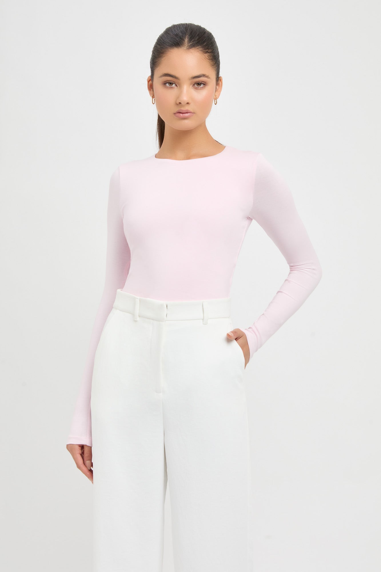 Buy Long Sleeve Crop Top Cool Pink Online