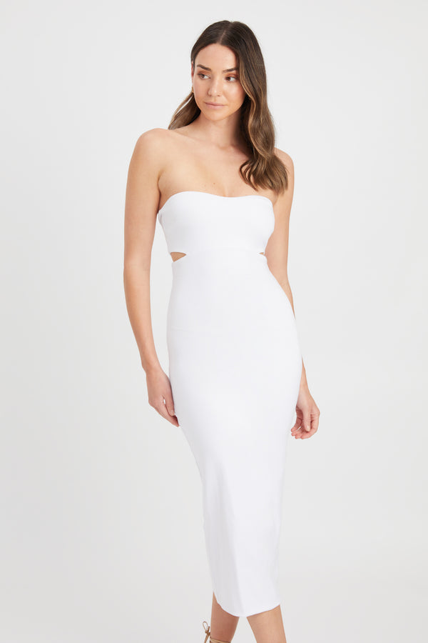 Buy Solange Midi Dress White Online | Australia