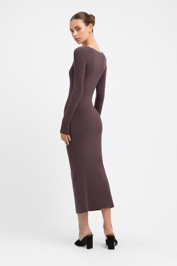 Buy Phoebe Midi Dress Dark Mocha Online | Australia
